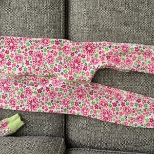 Hanna Andersson Pink and Green Floral Pajama Set